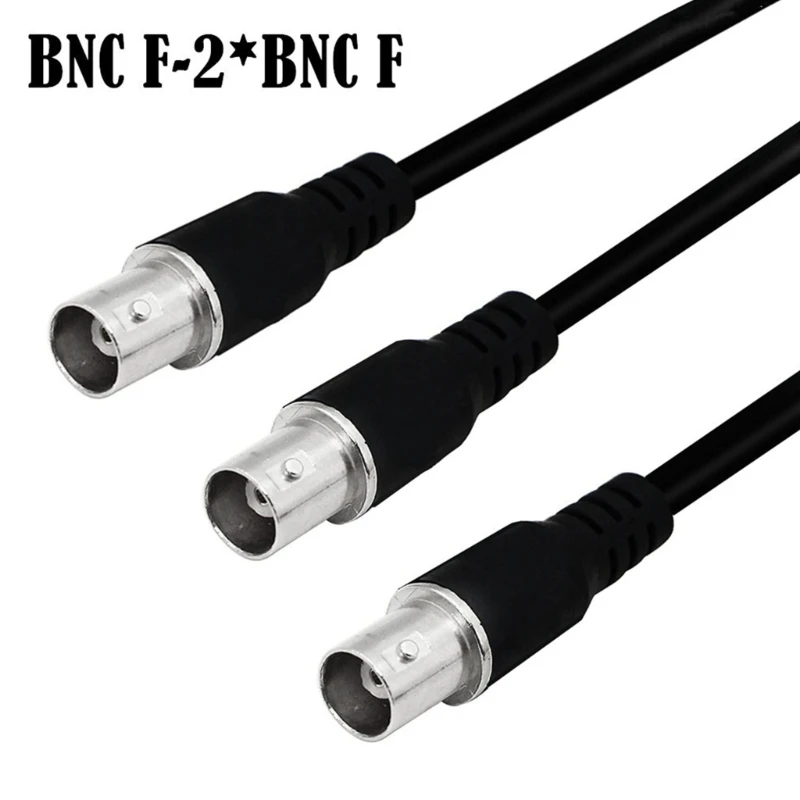 1.6ft 1 in 2 out Coaxial Line Female to Female/Male to Female/Female to Male BNC 1 to 2 Connector Cord Splitter Wire