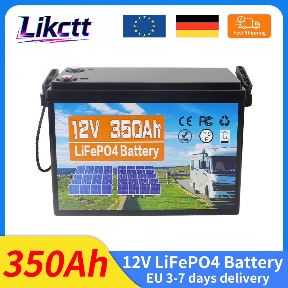 Nieuwe 12V Lifepo4-batterij 700Ah 350Ah 200Ah 150Ah met ingebouwde BMS, lithium-ijzerfosfaatcelpakket voor golfkar, zonne-energie, EU-voorraad, belastingvrij