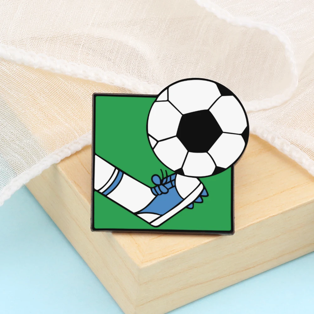 Fashion Sports Ball Lapel Pin Cartoon Football Basketball Volleyball Badminton Brooches for Women Men Kids Clothes Badge Jewelry