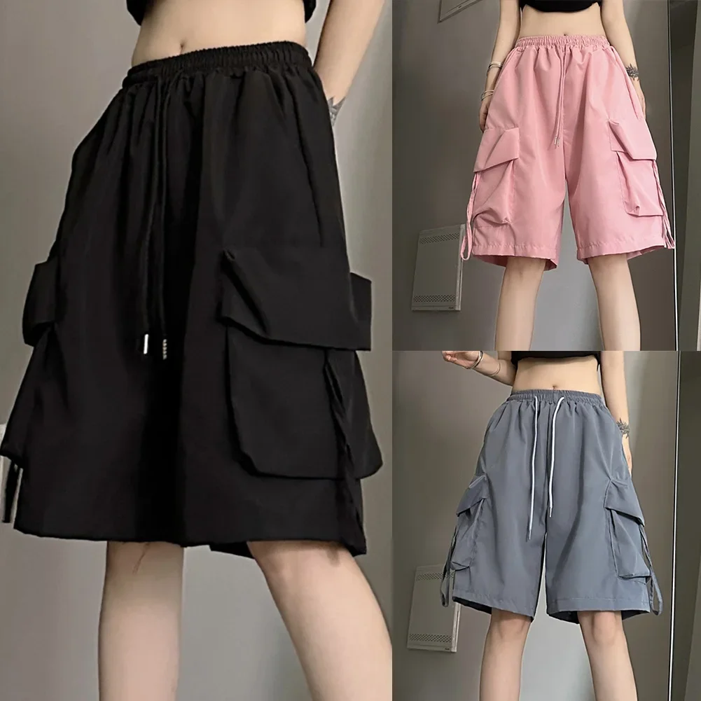 Cargo Pockets Casual Workwear Casual Outfits Solid Color Design Brand New Condition Commuting Wear For Casual Occasions