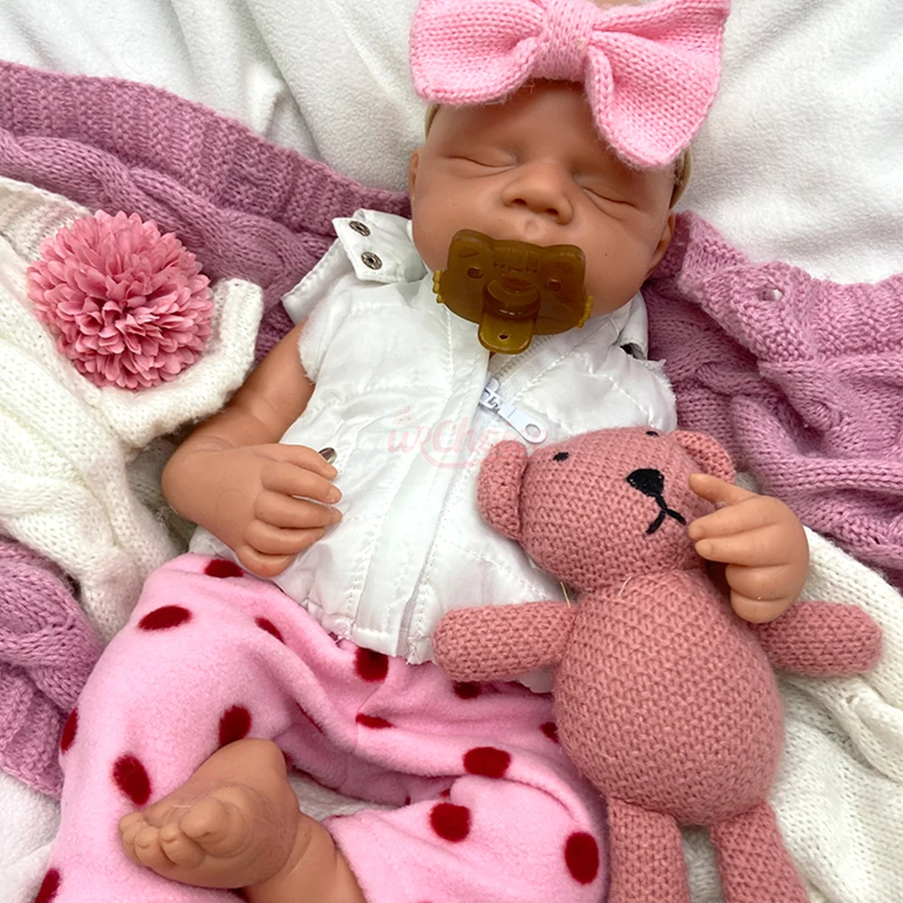 ホットセール 20インチ フルプラチナシリコン リボーンドール 目を閉じた状態で眠る新生児 リボーンドール 女の子/男の子 洗える人形 スペイン人アーティスト作品