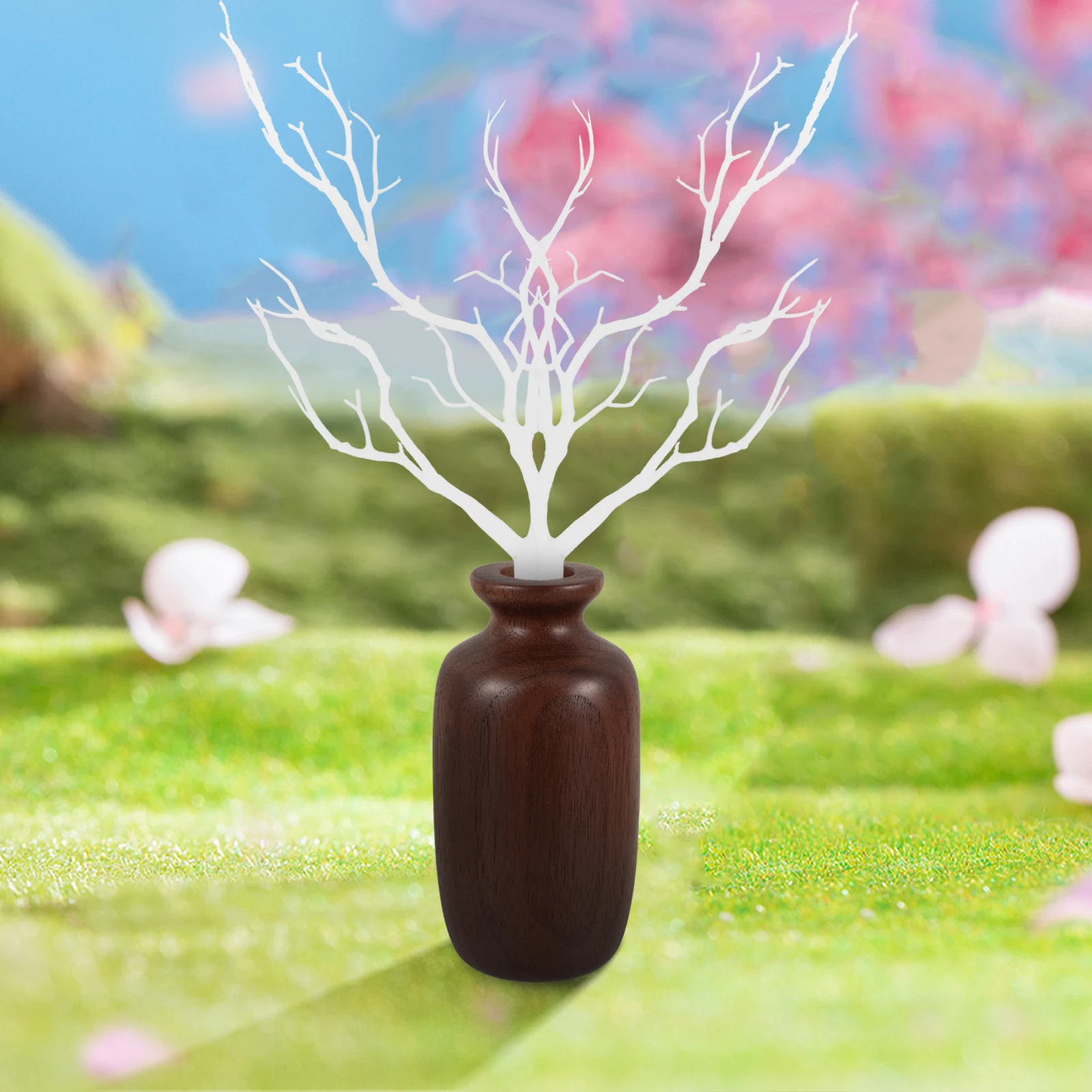 

Solid Wood Flower Pot Decoration Unique Design Artificial for Flowers Hydroponic Modern Small Wooden Vase Table Centerpiece