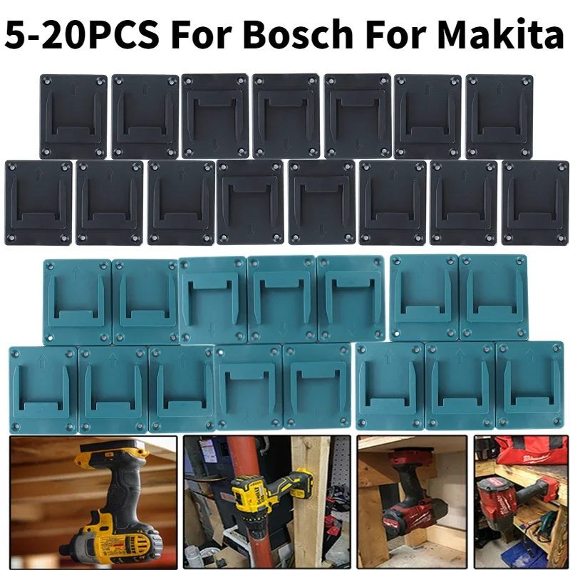 

Bosch/Makita Slots Lithium Wall Power Stand For 18V 5-20PCS Bracket Battery Tool Electric Rack Mount Holder Machine Rack Storage