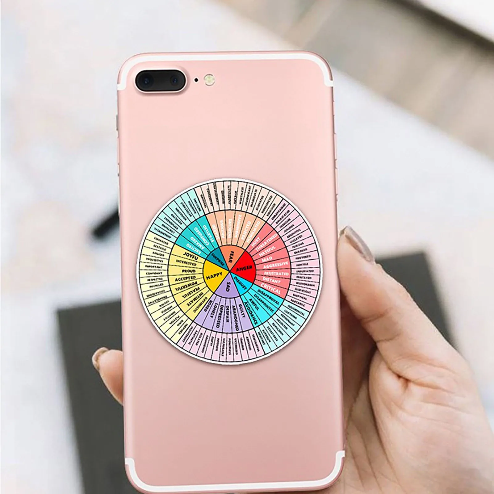 Emotion Wheel Chart Feeling Wheel Phone Refrigerator Stickers Kids Learning Educational Tool Emotions Office Counseling