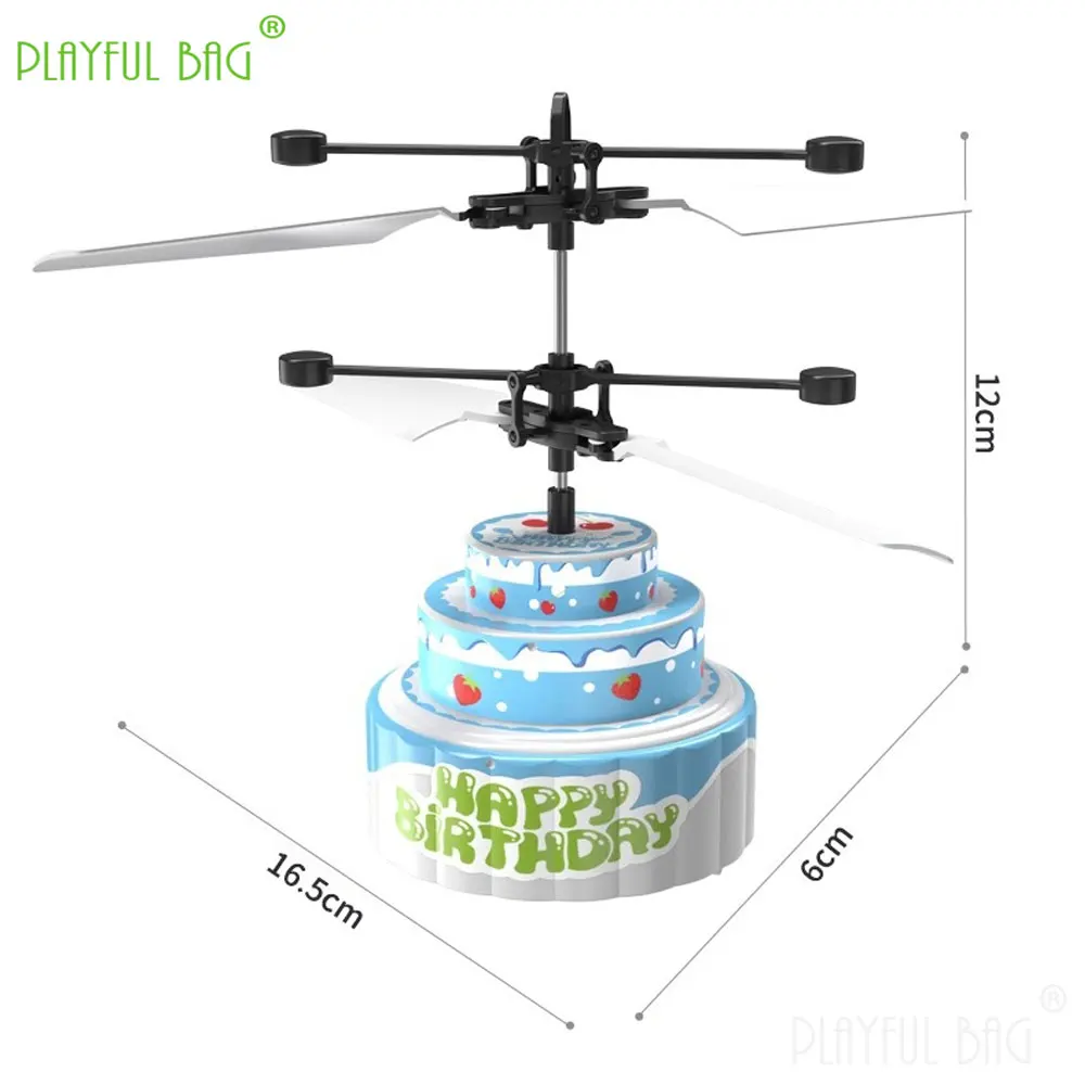 Electric Flying Luminous Toy Cake Model Drone Gesture Sensing Suspended Induction Aircraft Boys Girls Birthday Gift VG126