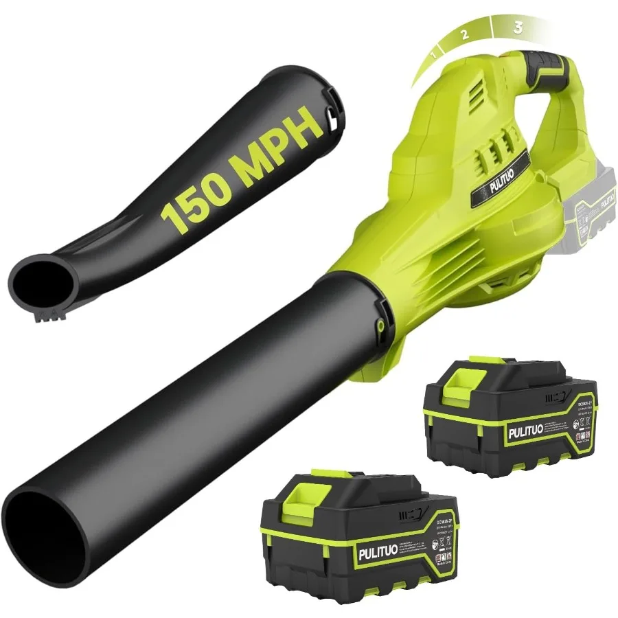 

Lightweight Cordless Leaf Blower with 2X 4.0Ah Batteries and Charger for Efficient Lawn Care Patio Yard Leaves Grass and Snow R