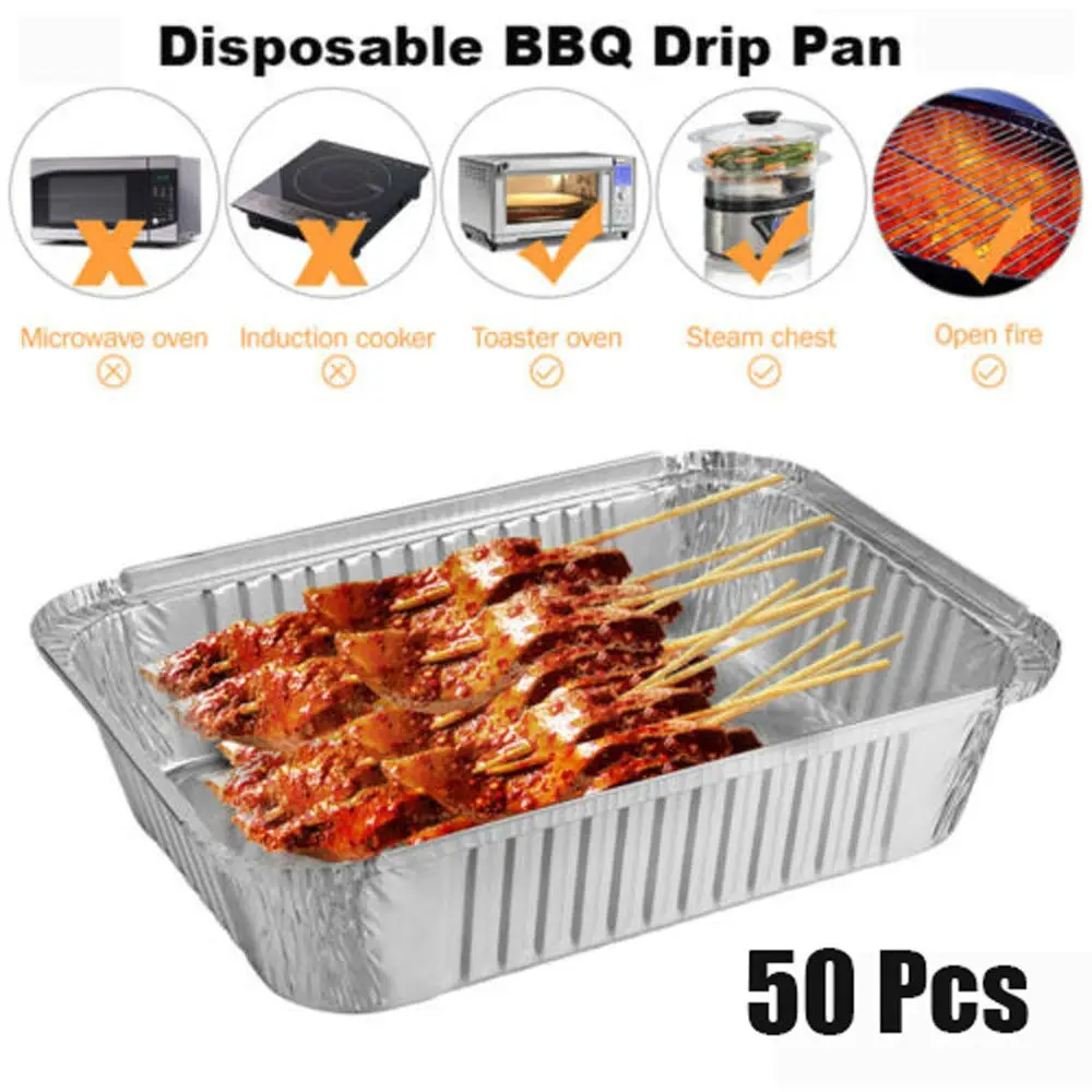 

Replacement Aluminum Foil Barbecue Grill Catch Tray Outdoor Grease Drip Pan BBQ Drip Pan Kitchen Supplies Kitchenware