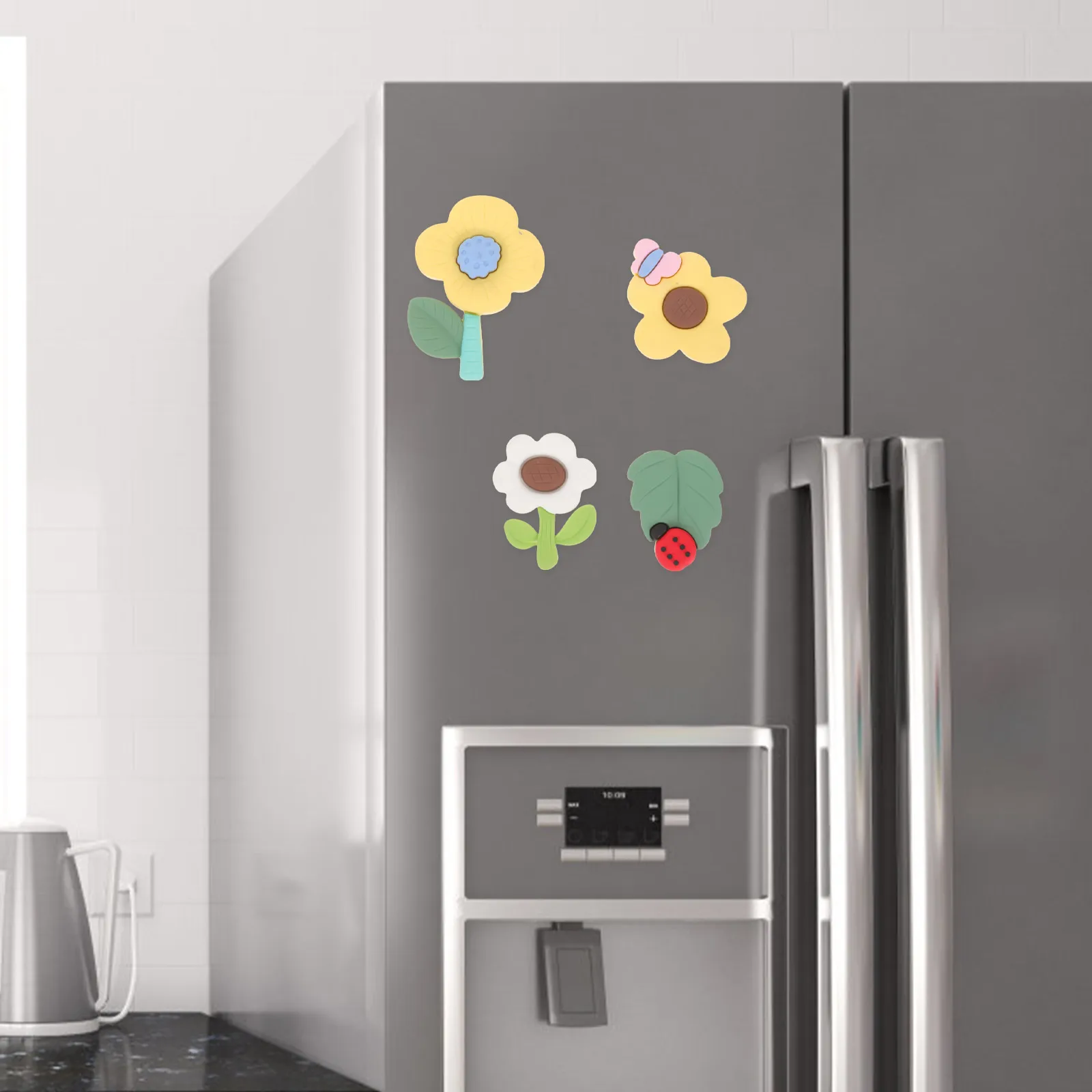 

5Pcs Flower Fridge Magnet Cartoon Design Rubber Locker Magnets Kitchen Whiteboard Refrigerator Magnetic Office Decor Flower