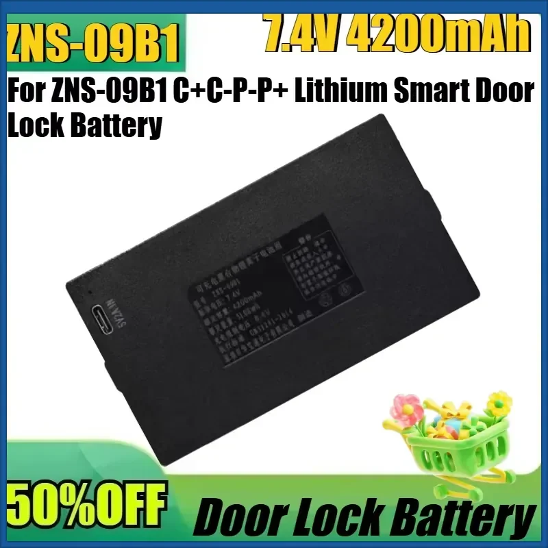 

New ZNS-09B1 7.4V 4200mAh high quality Battery for ZNS-09B1 C+C-P-P+ Lithium Smart Door Lock Battery Password Electronic Lock