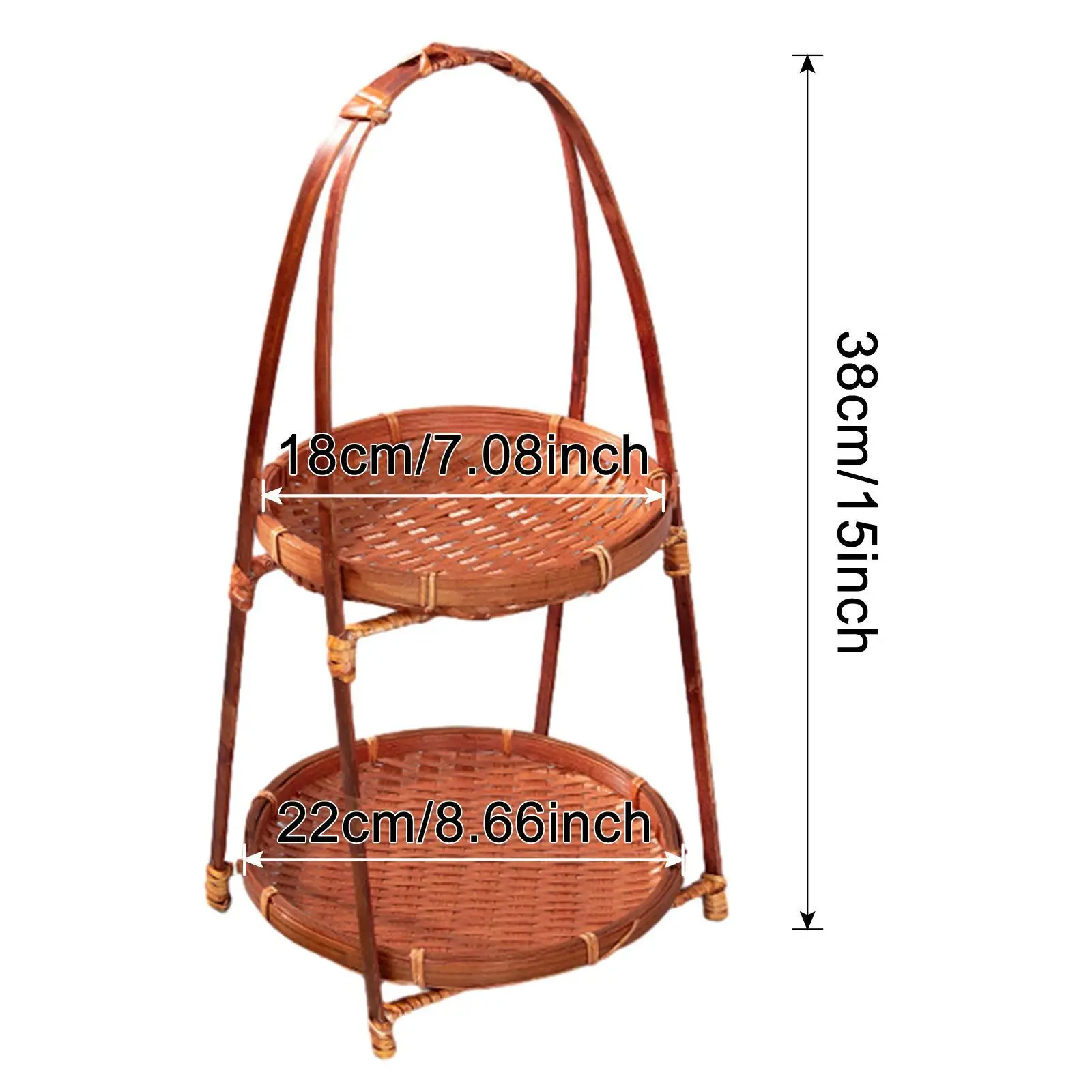 Bamboo Woven Fruit Basket Meal Basket Decorative Food Server Tray for Kitchen Home Restaurant Desk Dining Room