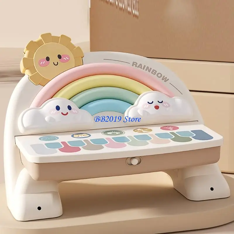 Q0KB Giocattolo con tastiera musicale portatile per bambini in età prescolare con suoni multipli per favorire l'apprendimento e