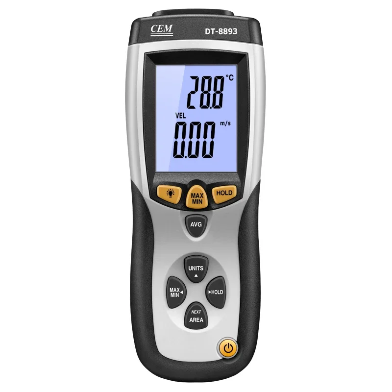 

CEM DT-8893 Portable Multifunctional LCD Handheld Meter Vane Probe Thermo Anemometer Wind Speed Digital Anemometer