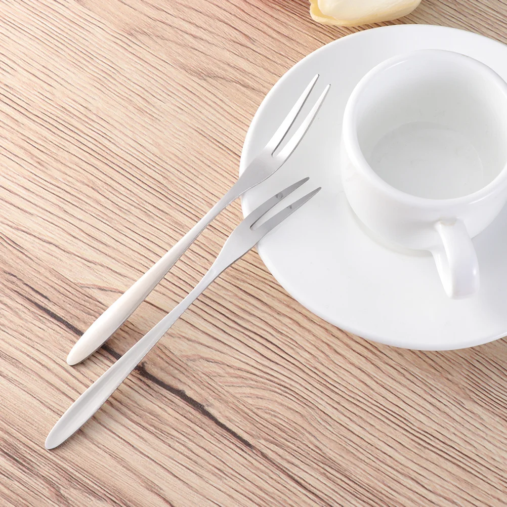 

20Pcs Stainless Steel Fruit Forks Two Teeth Dessert Forks Fashion Creative Picks for Cake Dessert Party Banquet