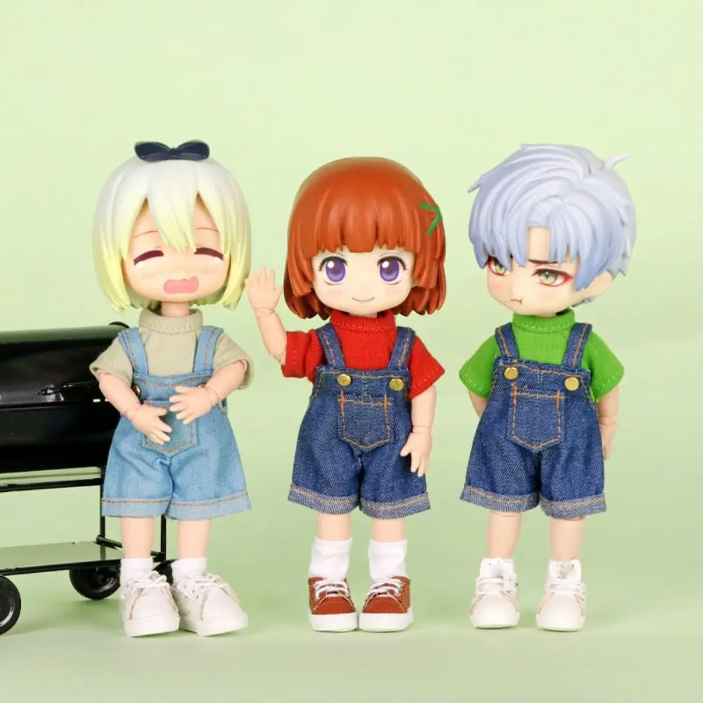 고품질 수제 인형 티셔츠 작업복 패션 귀여운 인형 바지 DIY 인형 액세서리 1/11 OB11 인형/1/12 BJD 인형