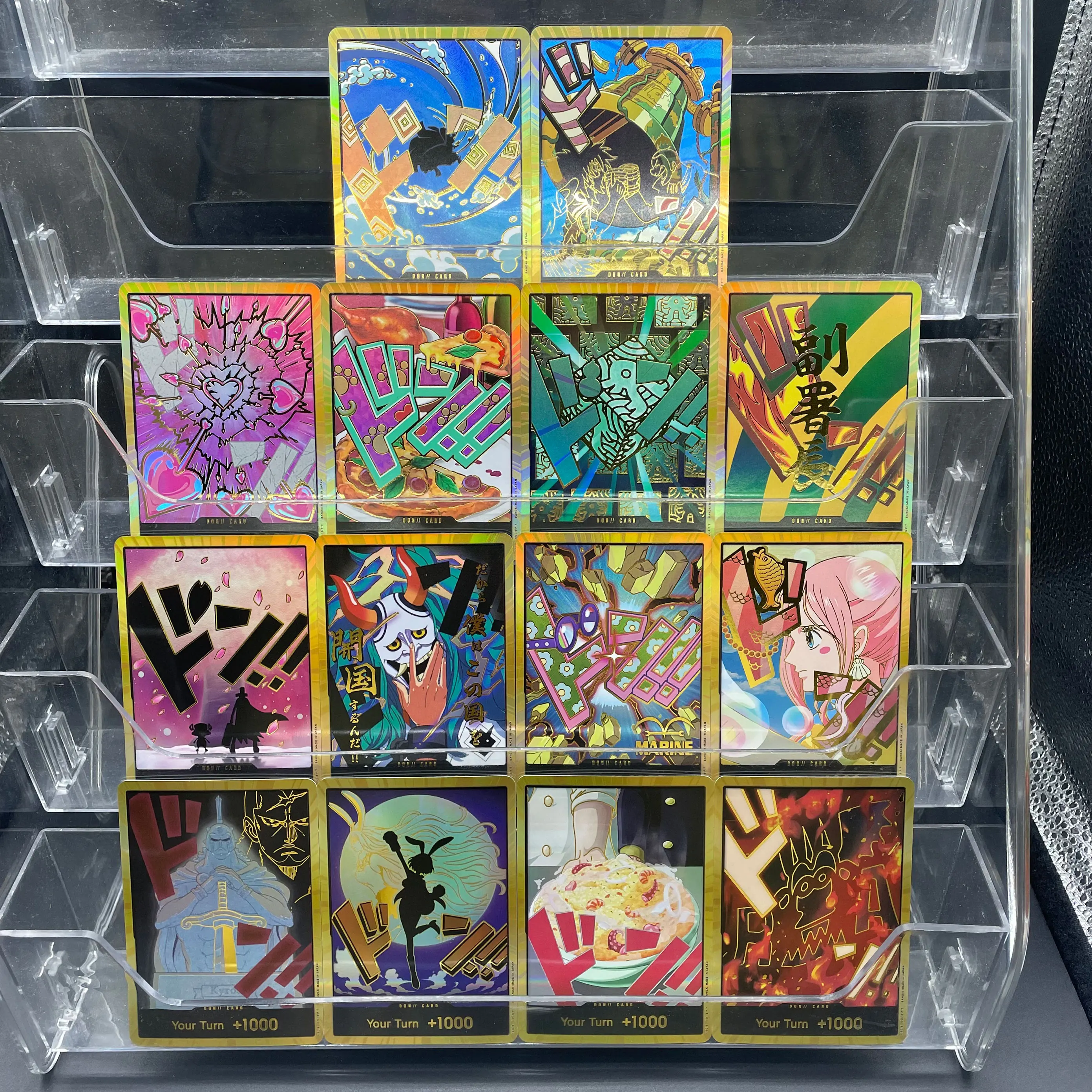 30pcs/set DIY OPCG Versi Bahasa Inggris PRB-02 Permainan Kartu Koleksi Golden Box DON Card Monkey D. Luffy Kozuki Kartu Koleksi Berlapis Emas