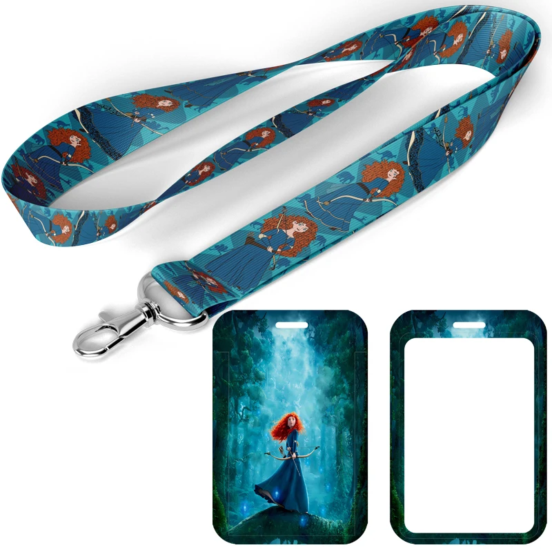 D1542 Brave Princess Merida Cartoon Lanyard Phone Rope Key ID Campus Card Badge Holder Neck Strap Keychain Necklace Lariat Gifts