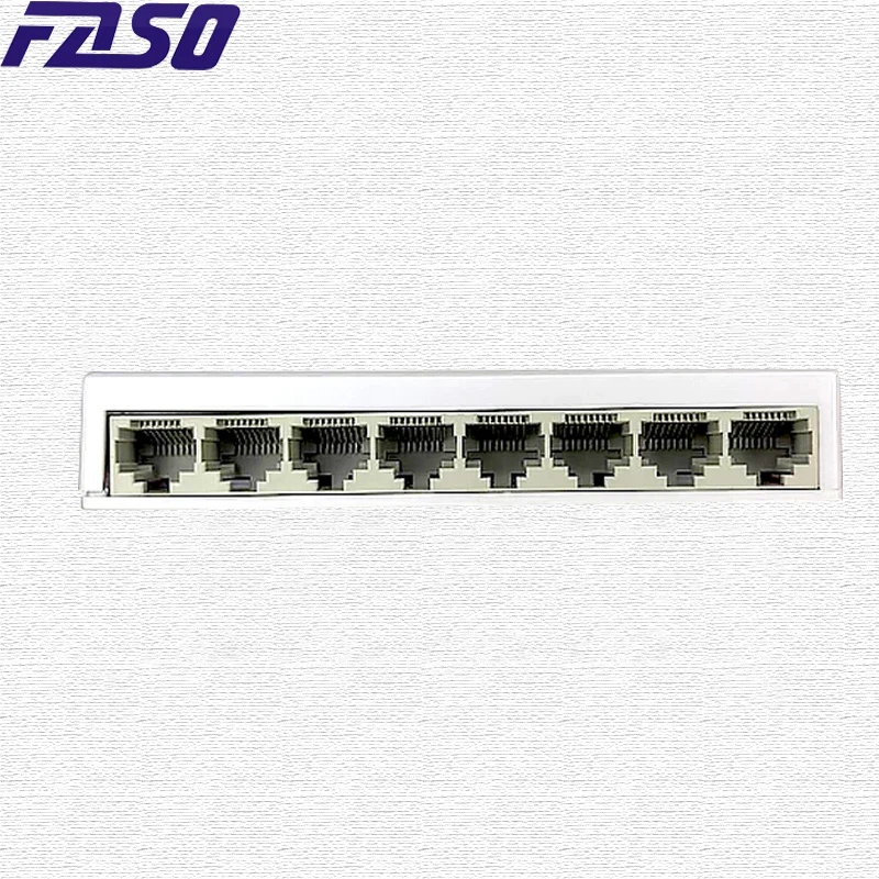 Switch Ethernet di rete a 8 porte 10/100Mbps Guscio in plastica Supporta full duplex/metà duplex RJ45 MDI/MDIX Adatto per ufficio domestico