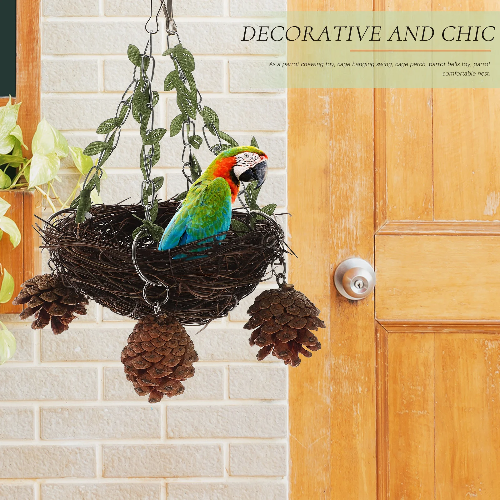 

Natural Rattan Bird Nest Small Medium Large Hanging Parrot Swing for Bird Cage Comfortable Resting Nest Small Parrot Toys