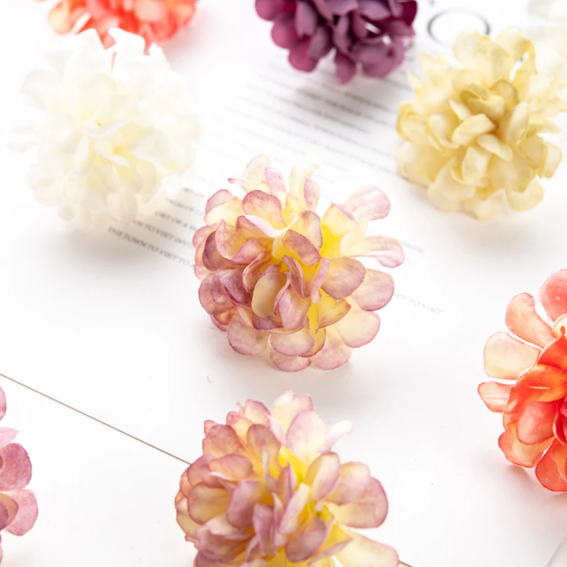 10 Stück künstliche Seiden-Hortensienblüten für Scrapbooking, Festdekoration, Heim- und Raumdekoration, Tischdekoration, Hochzeit, DIY-Geschenk, Süßigkeitenbox, Kuchenmaterial – Detail 4