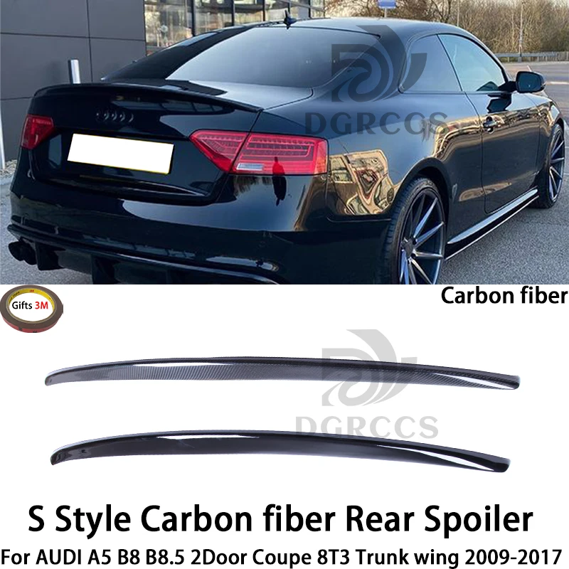 

For AUDI A5 B8 B8.5 2Door Coupe 8T3 S Style Carbon fiber Rear Spoiler Trunk wing 2007-2017 Carbon fiber （not S5 RS5）