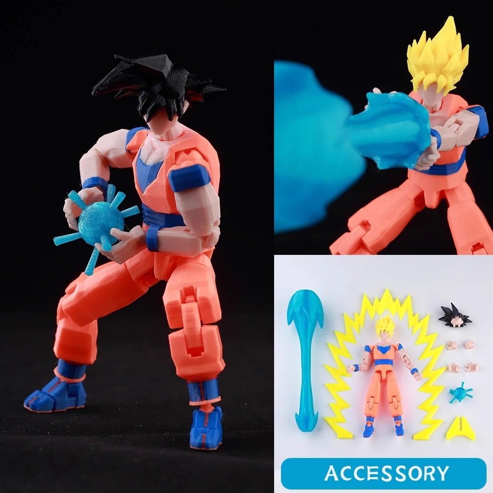 مطبوعة ثلاثية الأبعاد لعبة دراغون بول سون جوكو فيجيتا Beerus Frieza Anime Lucky13 Dummy13 Titan13 شخصيات الحركة ألعاب متحركة متعددة المفاصل #6