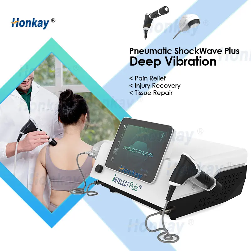 2 In 1 Shock Wave Deep Vibration Ultrasound Therapy Intelect Puls Pneumatic Shockwave for ED Treatment Body Pain Relief