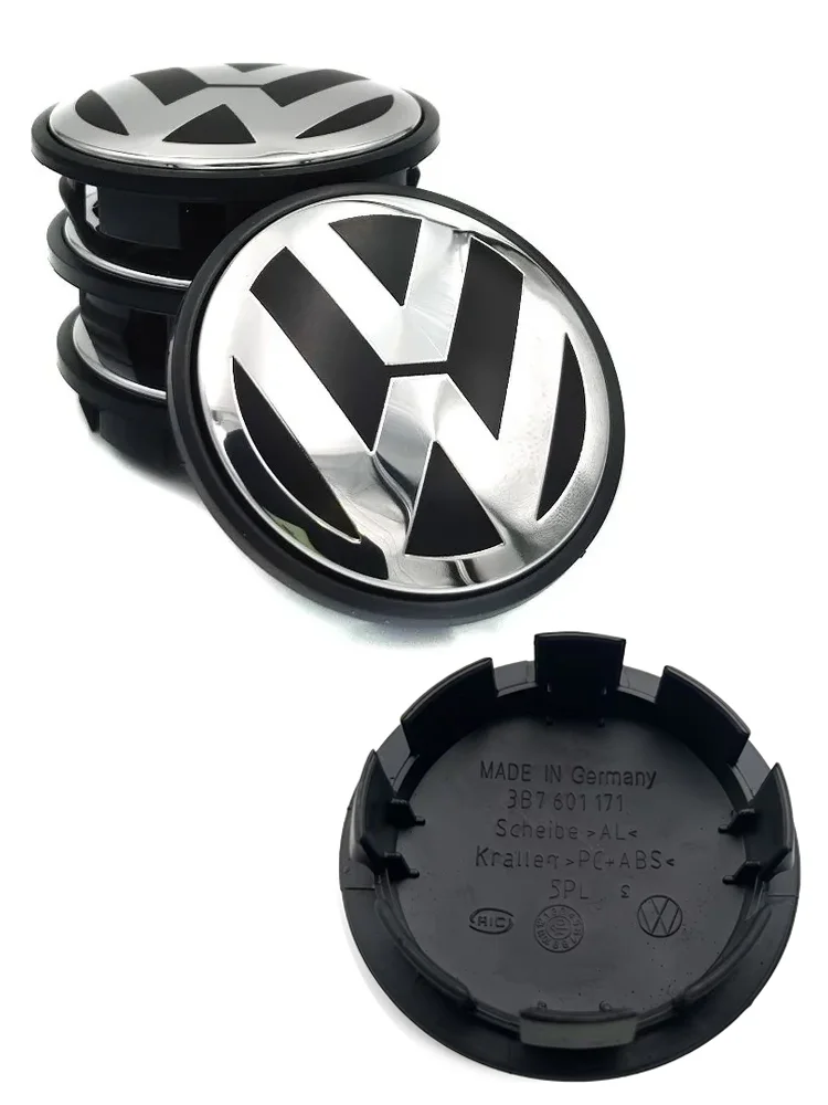 OOOO 4 szt. 55MM 56MM 65MM 70MM Dekielki Kołpaków Felg Samochodowych do VW Jetta Golf Passat, stylizacja 3B7601171 1J0601171 — 2