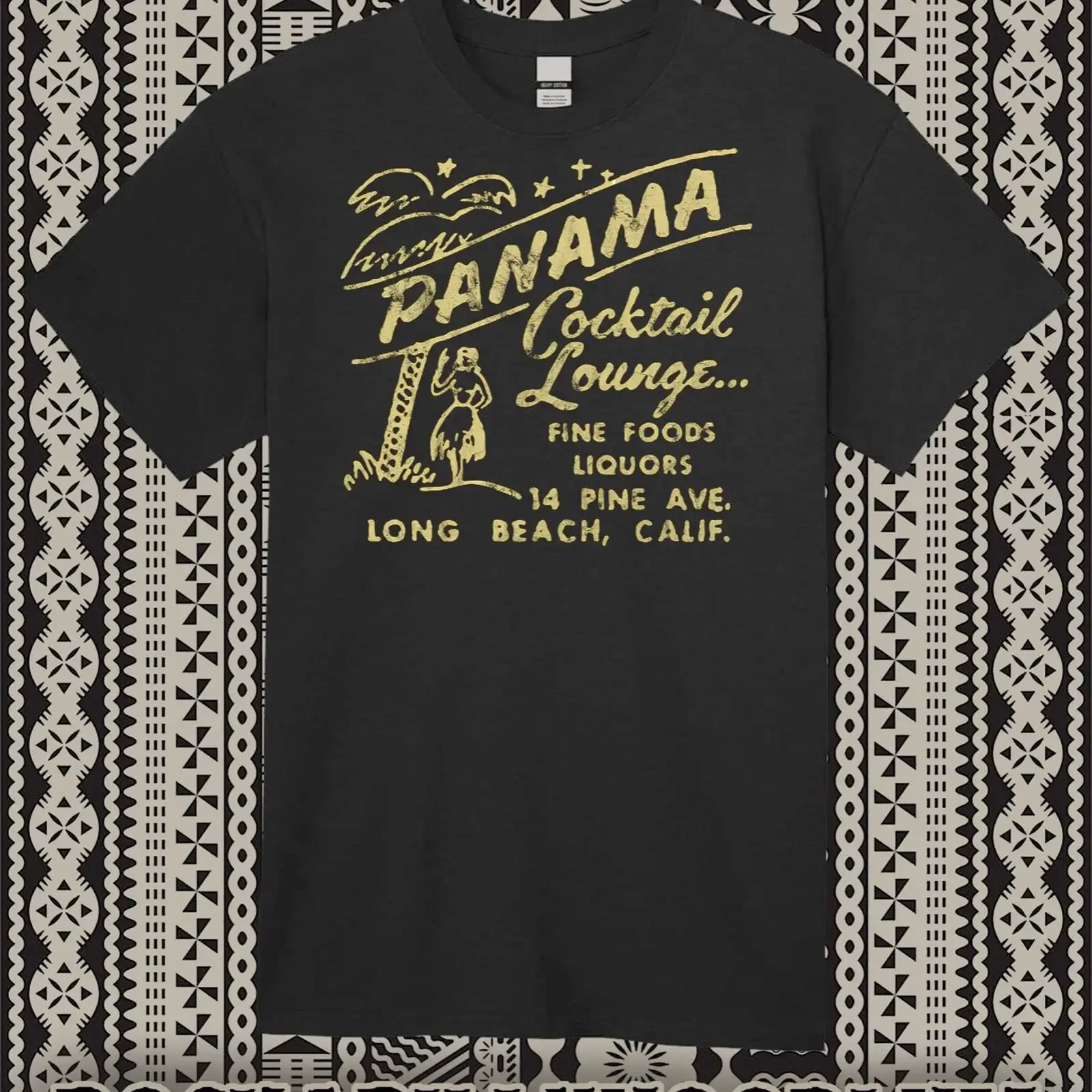 Retro Tiki T Shirt 100 Baumwolle Bar Becher Restaurant The Panama Cocktail Lounge vintage Washed Soft fashion homme streetwear