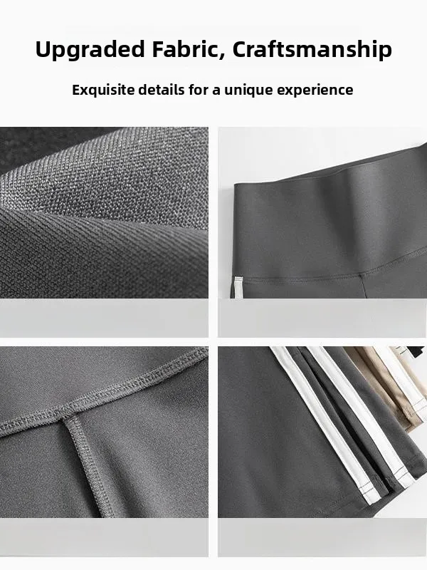 กางเกงโยคะเอวสูงทรงขากว้างสำหรับผู้หญิง ฤดูร้อน ผ้าบาง ไซส์เล็ก ทรงขาบานเล็กน้อย ผ้าโพลีเอสเตอร์ ใช้เป็นชั้นในได้