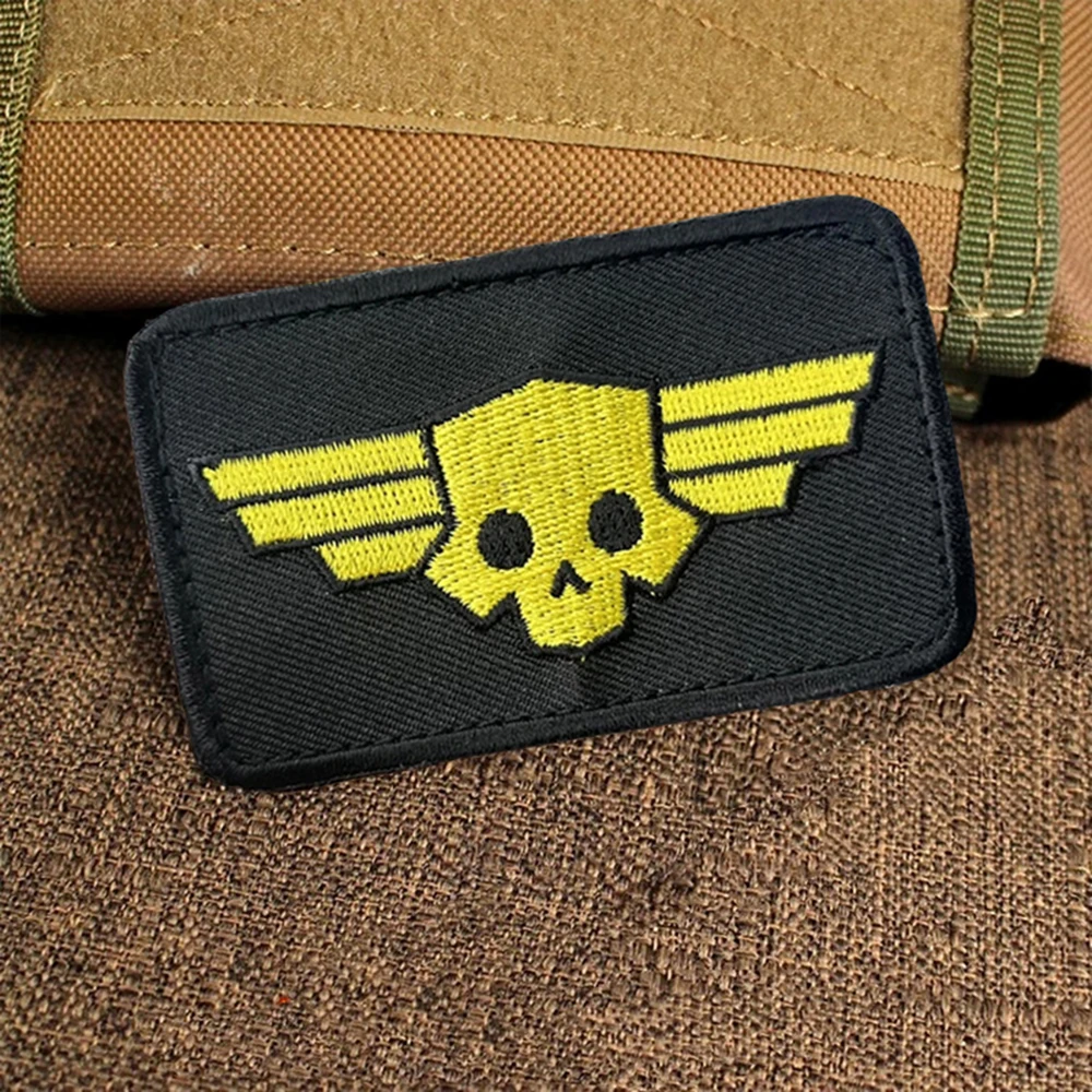 Parche calavera velcro gancho y bucle bordado para moral táctico - imagen 4