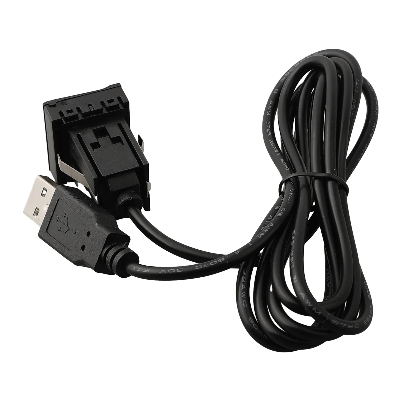 

1pcs 1× USB With Dust Cover Wire Harness Dash Flush Mount Dual USB Extension USB Port Adapter Cable Brand New For Bike