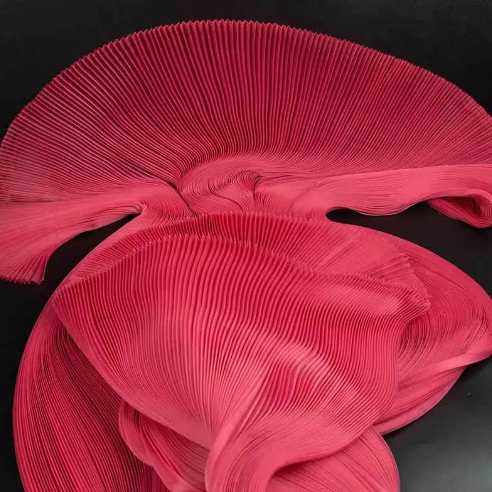 

New Small Wrinkle Pleated Organza Fabric 142cm Wide Handmade Dress Designer Fabric 1 Yard DIY Stiff Material Stage Decoration