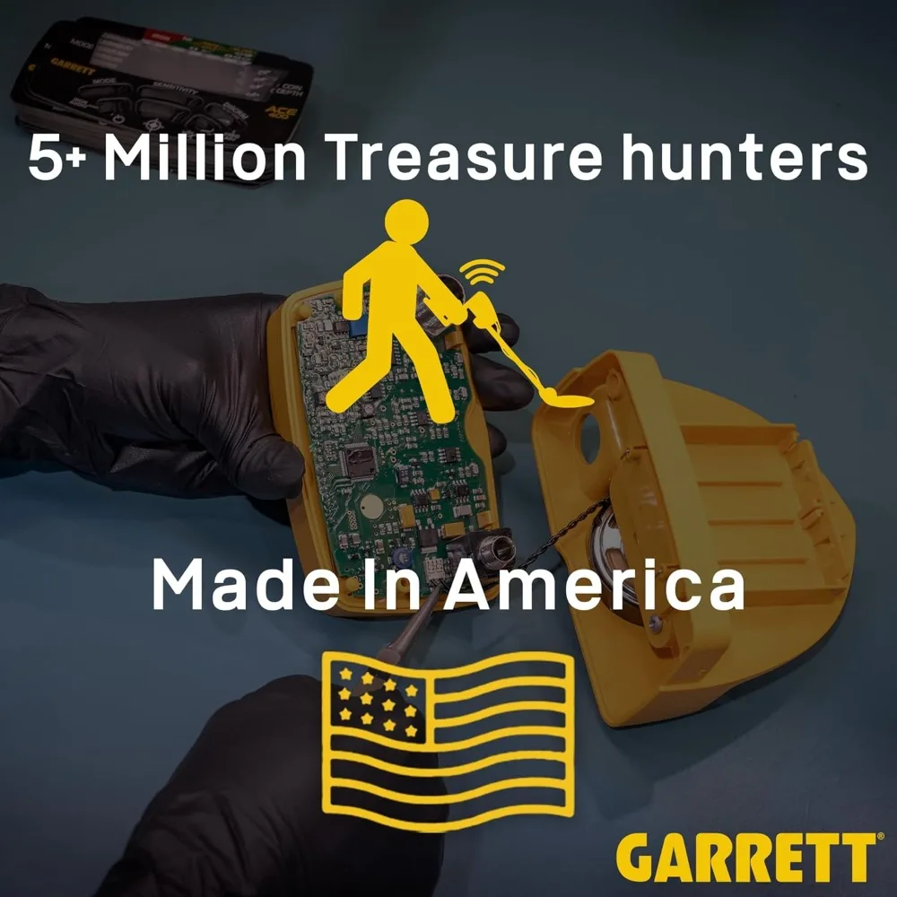 Metal Detector Garrett ACE 300 per adulti - Prodotto negli Stati Uniti - Bobina impermeabile e accessori per cuffie più
