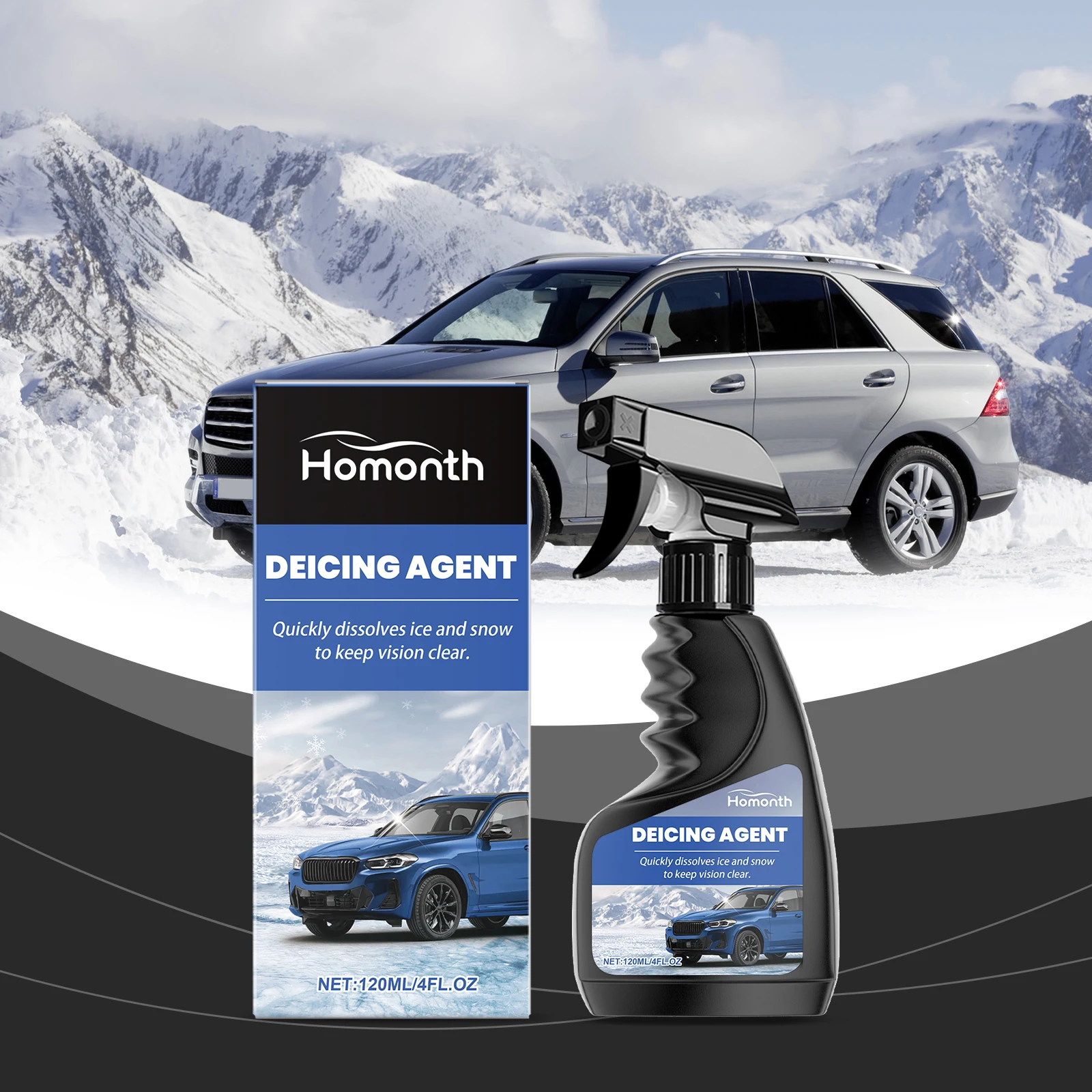 Car Windshield Deicer Spray auto Windshield Deicer Defroster Ice Remover Spray 60ml winter Car Window De-icer Spray Accessories