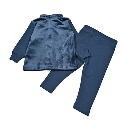 Familien-Shabbos Samt-Set Mädchenkleid Passendes T-Shirt Baby 2-Teiliges Set Langarm Kinderkleidung Blumenkragen und Knöpfe – Detail 23