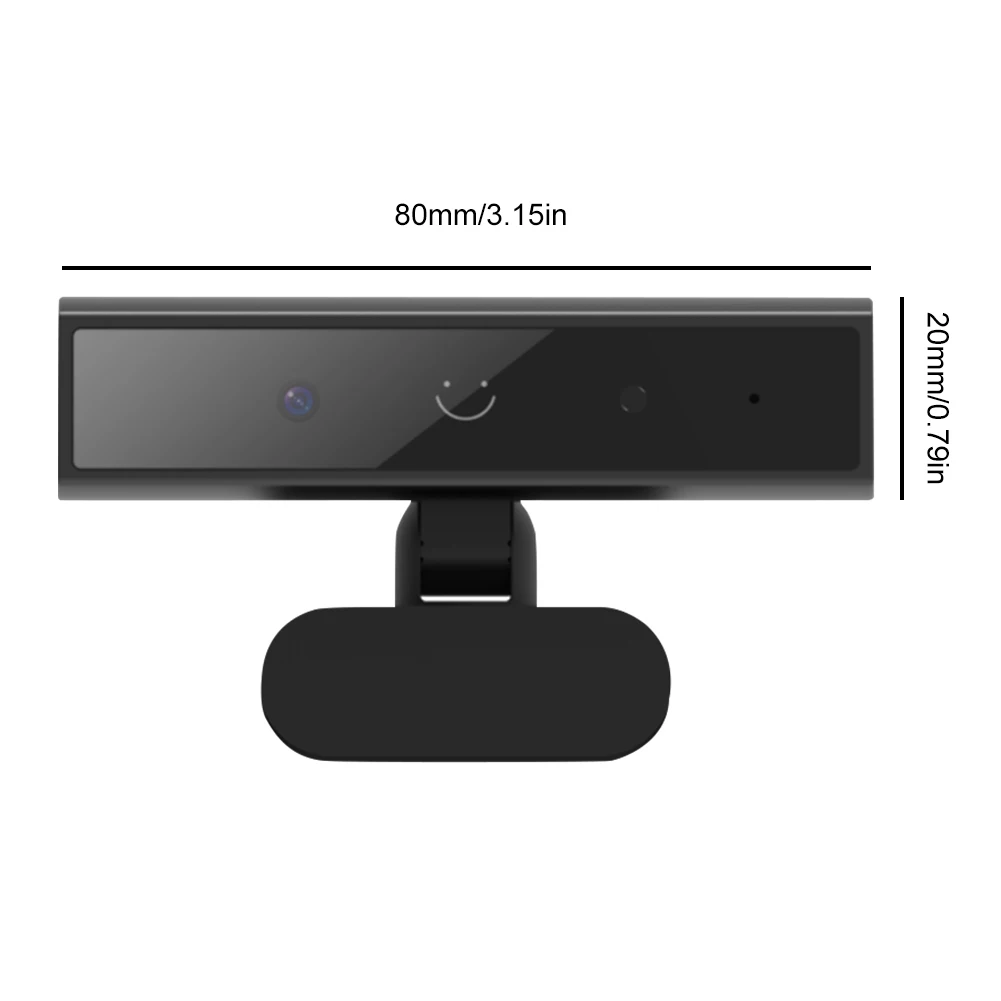 Facial Recognition Webcam with Single Microphone for Windows Hello USB Computer Webcam HD 1080P 2MP for Laptop Desktop Computer