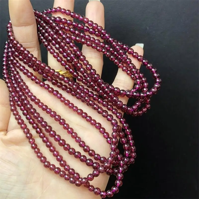 

5.3MM Natural Yellow Citrine Triple Circle Bracelet Reiki Gemstone Fashion Jewelry Fengshui Women Healing Lucky Energy Gift 1pcs