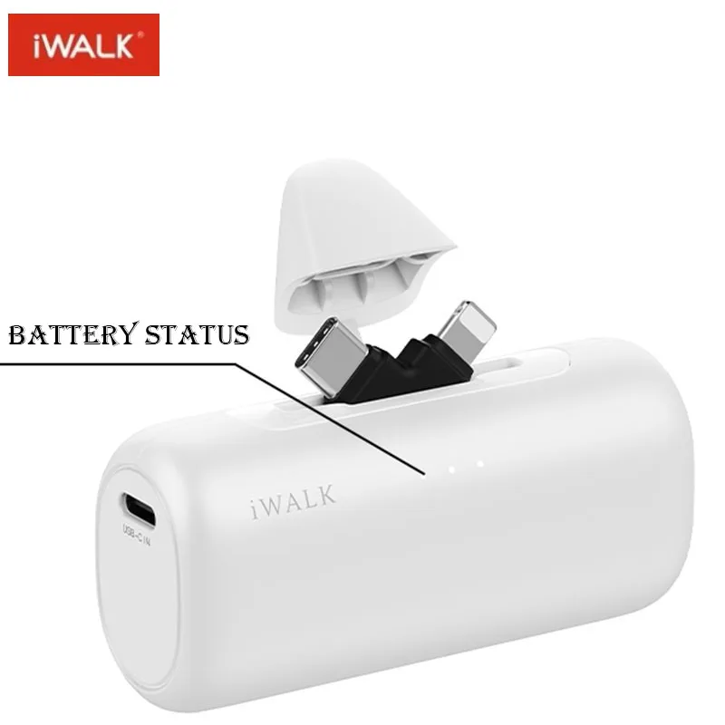 

iWALK 5000MAh Lightning Type-C Capsule PowerBank Portable Battery Fast Charge Portable External Battery Mobile Phone Power Banks