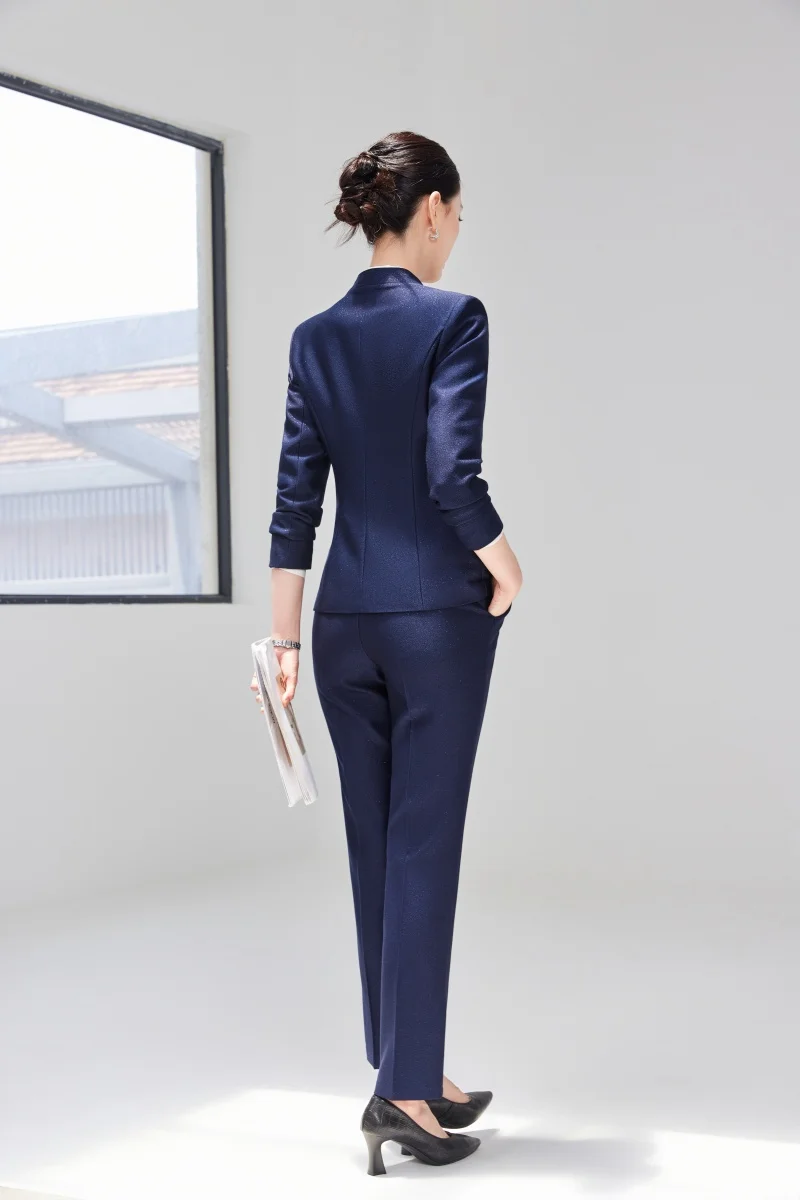 AIyssa2026 Professional Womens Autumn and Winter New Two-Piece Long-Sleeved Suit + Trousers, High-Quality Suit