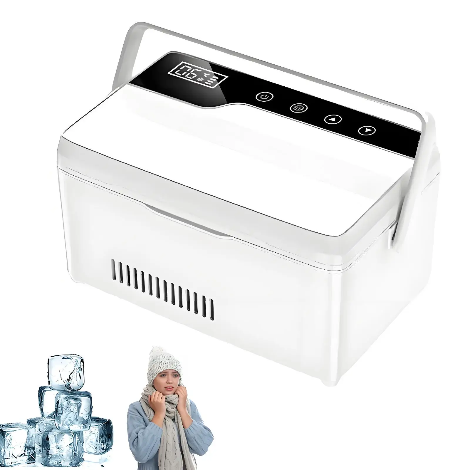 Insulin Cooler Refrigerator Rechargeable Mini Fridge with Touch Screen 0-18°C Cooling for Car/Home Use, USB-C Charging 10200mAh
