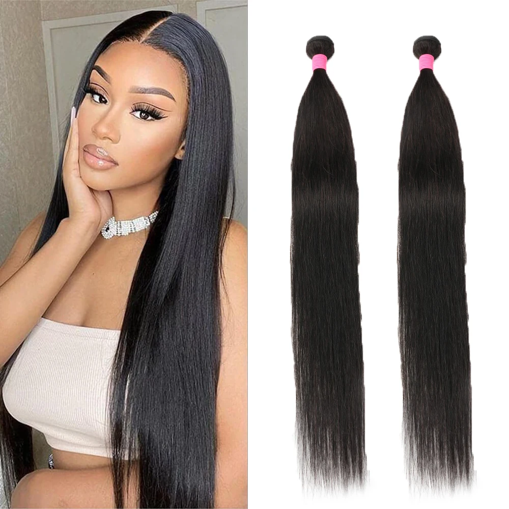 

Brazilian 28 30 Inch Raw Virgin Human Hair Bundles Straight Human Hair Bundles Double Weft Bulk Braiding Hair Bundle Extensions