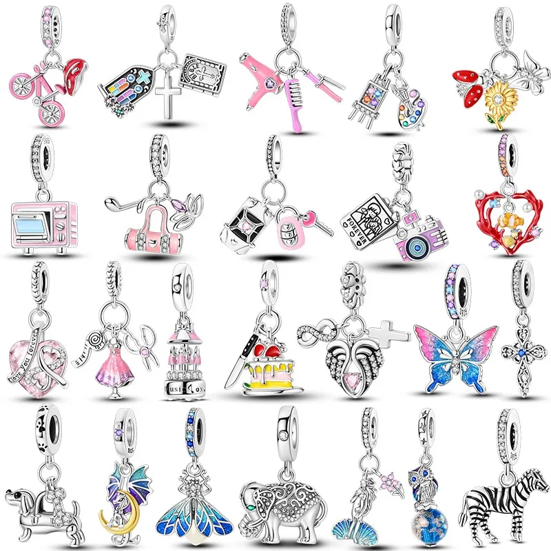 

S925 серебро Шарм из бисера романтические украшения подходят для женского браслета DIY производство прекрасный подарок на день рождения