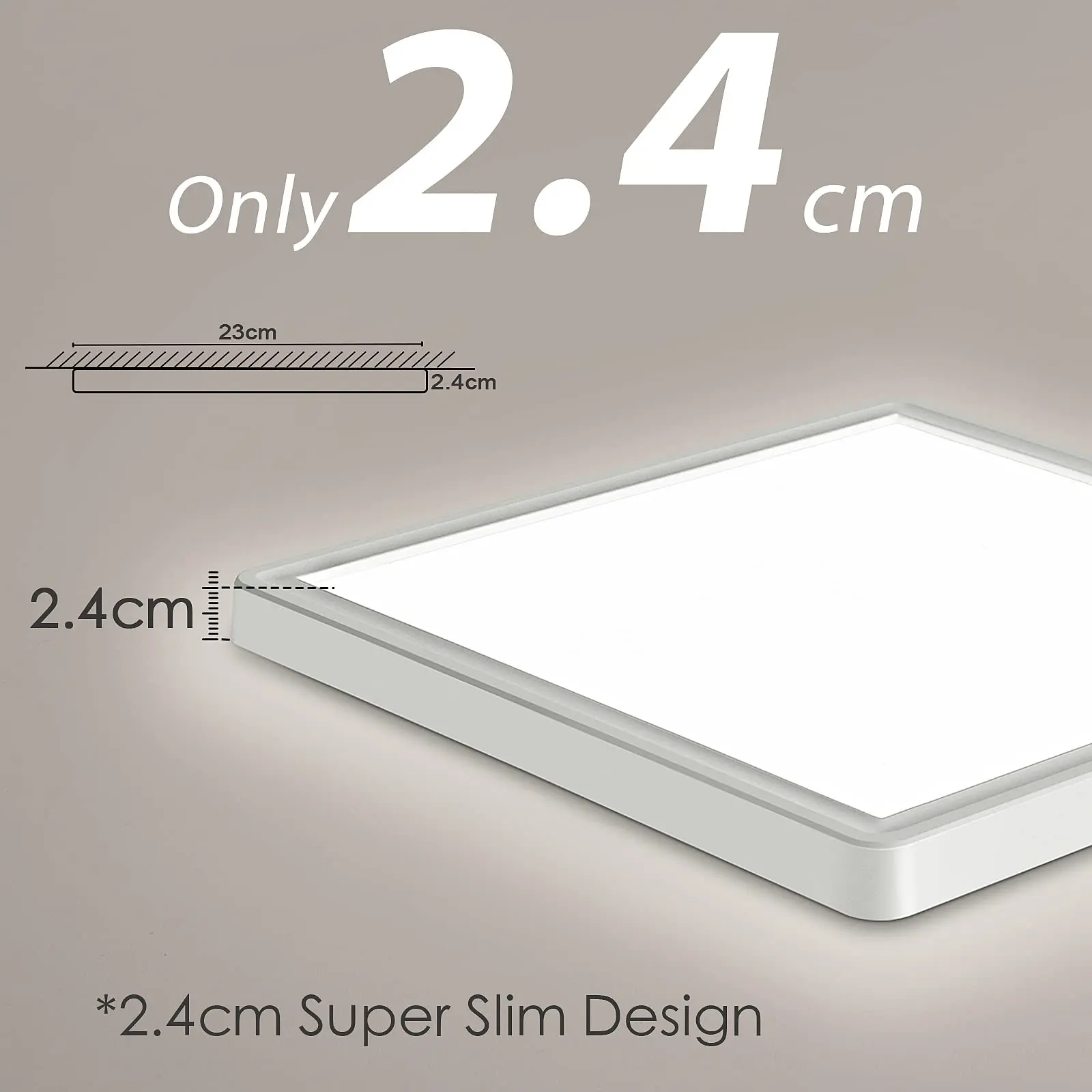 18W LED Ceiling Light with Radar Motion Sensor, 1800LM 4000K IP44 Flat Lamp for Hallway Stairs Balcony Garage