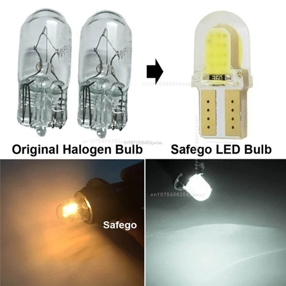 10Pcs T10 W5W BULB LED Car License Plate Lamp COB T10 LED Canbus Clearance Lamp Led Parking Bulb Car Interior Reading Light