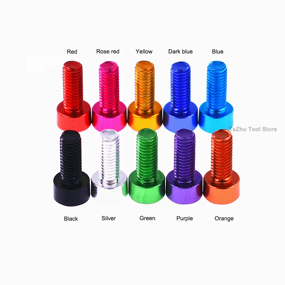 5PCS Allen Socket Screw M3 M4 Colourful Aluminum Alloy Hex Hexagon Socket Cap Head Machine Screw Bolts Length 6mm-30mm