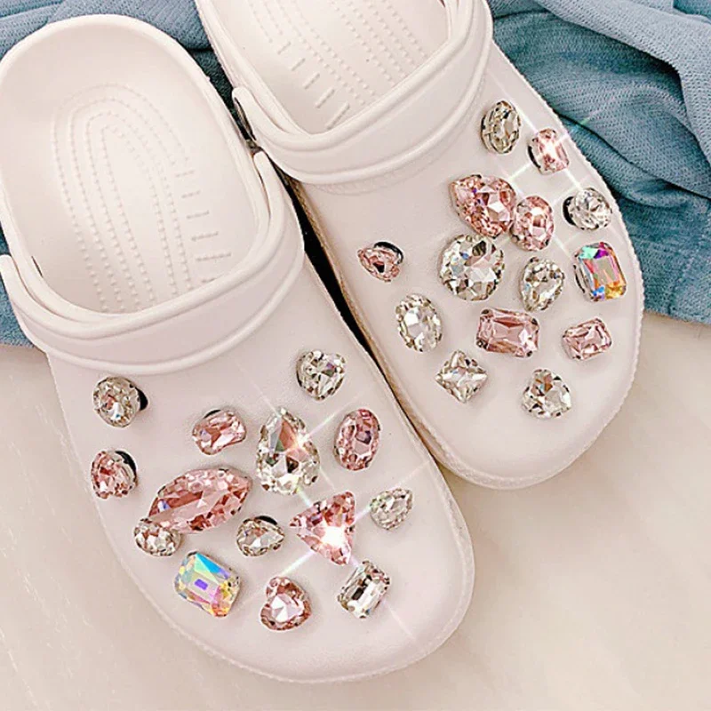 Shoe Charms for DIY Colored Diamond Crystal Shoe Buckle Decoration for Shoe Charm Accessories Kids Party Gift