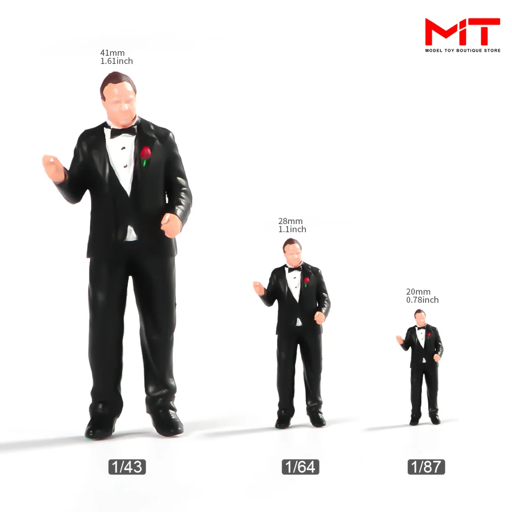 Miniature Figurines 1/87 1/64 1/43 1/24 Film Characters Father Stand Posture Seat Old Man Doll Model Creative Scene Figure Props