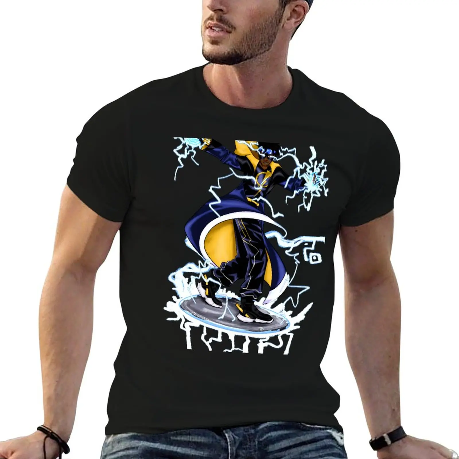

Black Lightning Project: Static T-Shirt t shirts for man cotton soft men t shirt cotton 100% man t shirt graphic T-Shirt