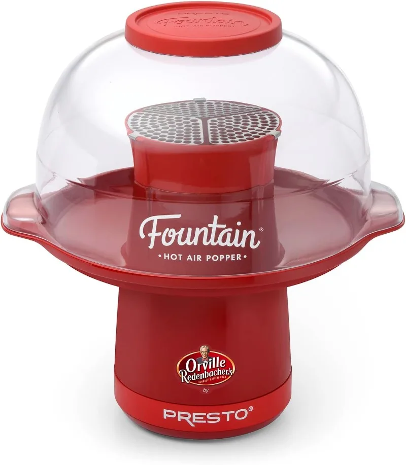 Fountain Hot Air Popper Popcorn, 20 Cups, Red