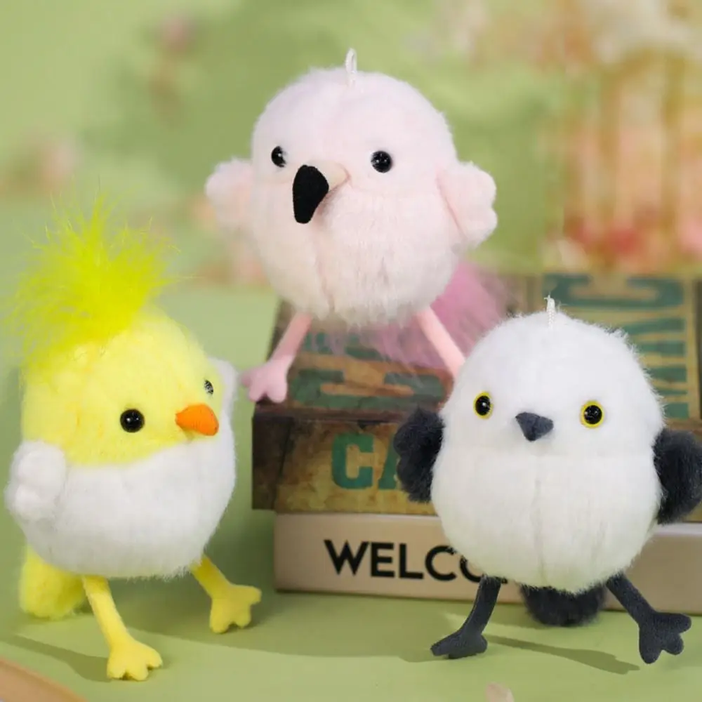 Plush Keychain Plush Bird Doll Stuffed Animal Shaking Sound Shaking Bird Sound Toy Ornaments Parrot Chirp Bird Plush Toy